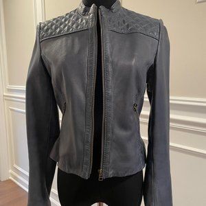 Esprit Like New Blue Leather Jacket.  XS.